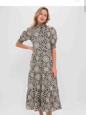 Black & Tan Printed Floral Bennett Maxi Dress